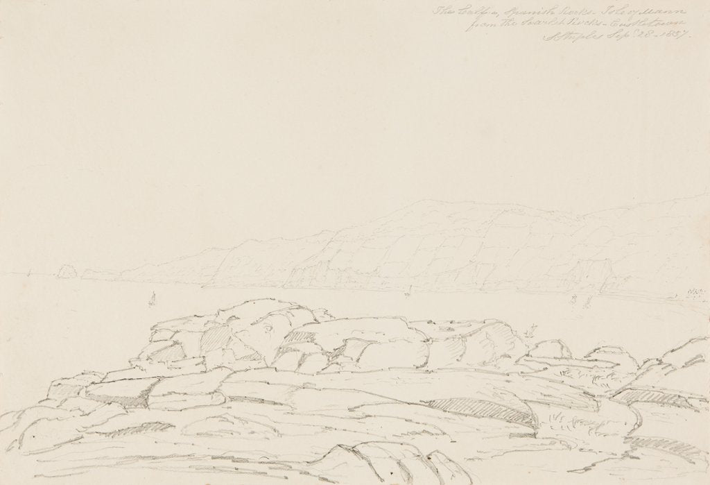 Detail of The Calf and Spanish Rocks from the Scarlett Rocks, Castletown, Isle of Man by S. Staples