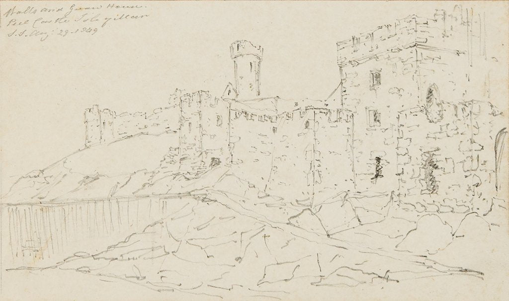 Detail of Halls and Guard House, Peel Castle, Isle of Man by S. Staples