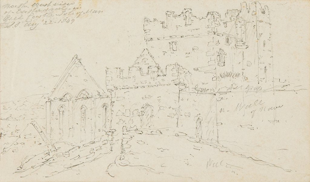 Detail of North West View of the Cathedral in Peel Castle, Isle of Man by S. Staples