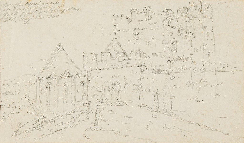 Detail of North West View of the Cathedral in Peel Castle, Isle of Man by S. Staples