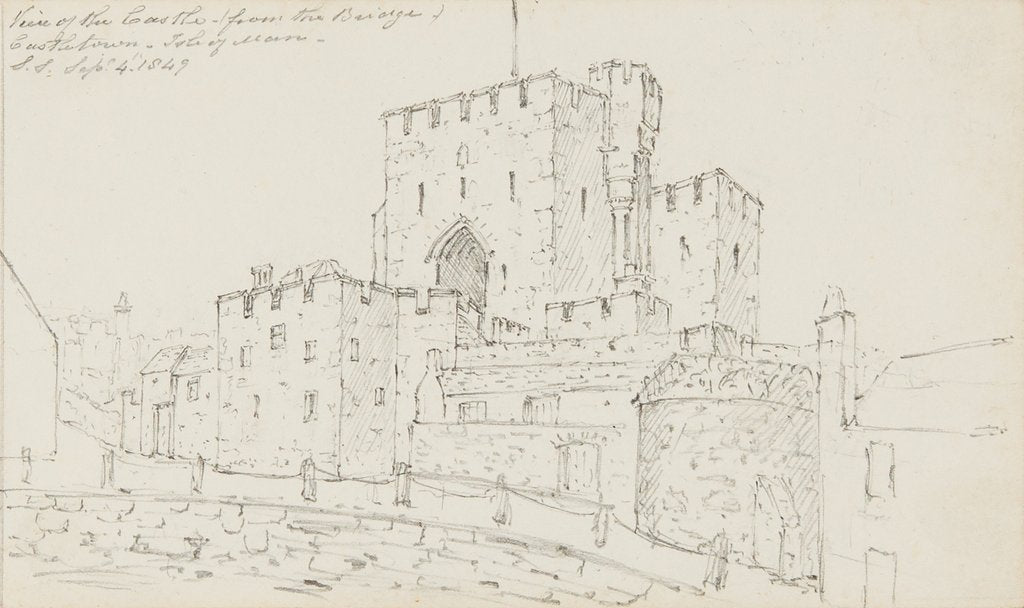 Detail of View of the Castle from the Bridge of Castletown, Isle of Man by S. Staples