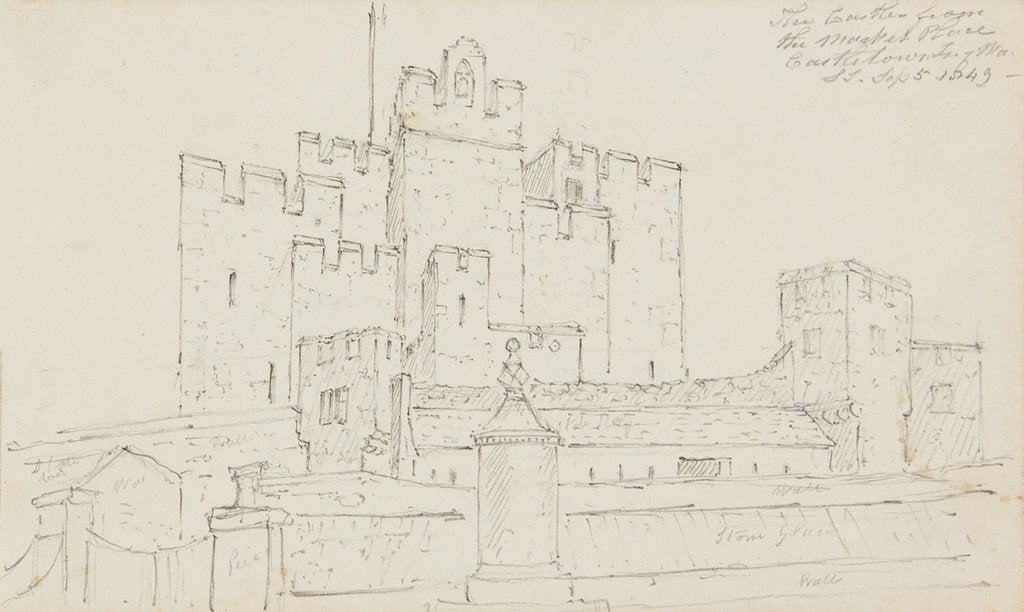 Detail of The Castle from the Market Place, Castletown, Isle of Man by S. Staples