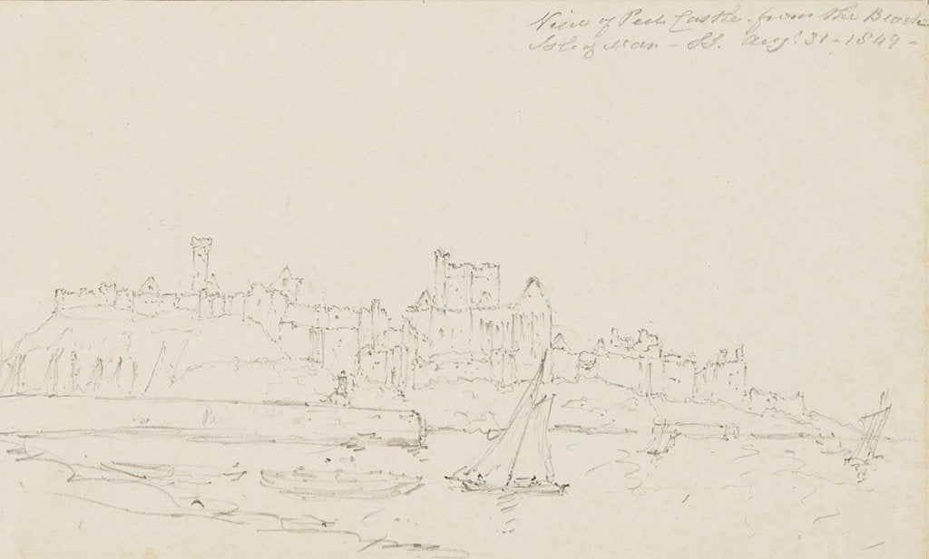 Detail of View of Peel Castle From the Beach, Isle of Man by S. Staples
