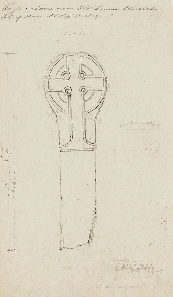 Detail of Cross in Lane near Old Lonan Church, Isle of Man by S. Staples