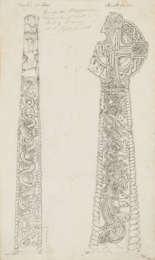 Detail of Cross in Braddan Churchyard, north side and west side by S. Staples