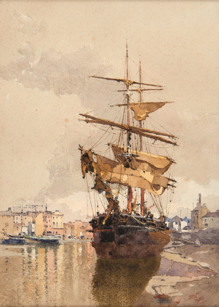Detail of Douglas Harbour by John Miller Nicholson