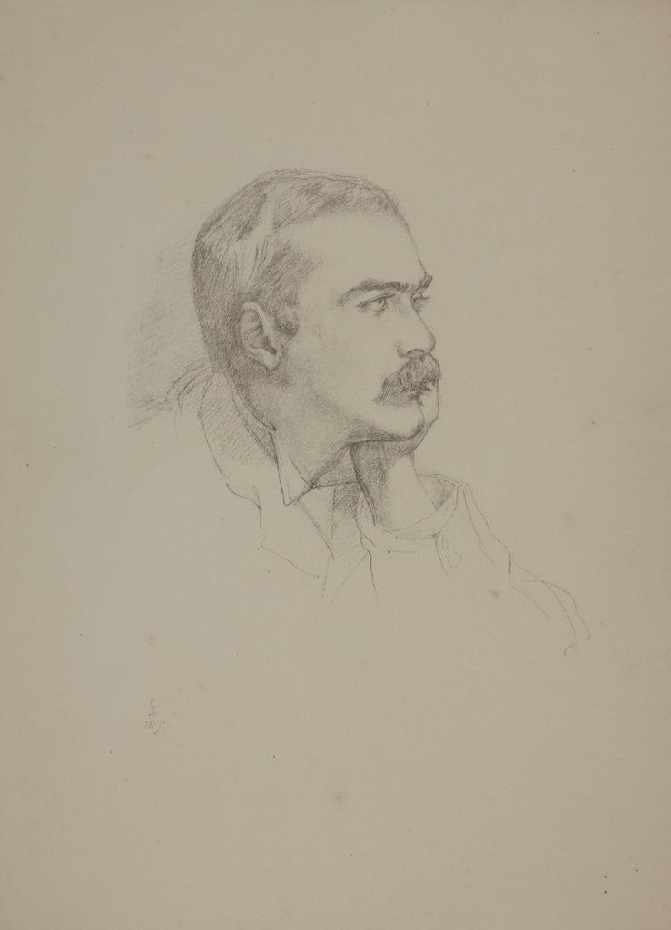 Detail of Mr Rudyard Kipling by Violet Lindsay Manners the Dutchess of Rutland