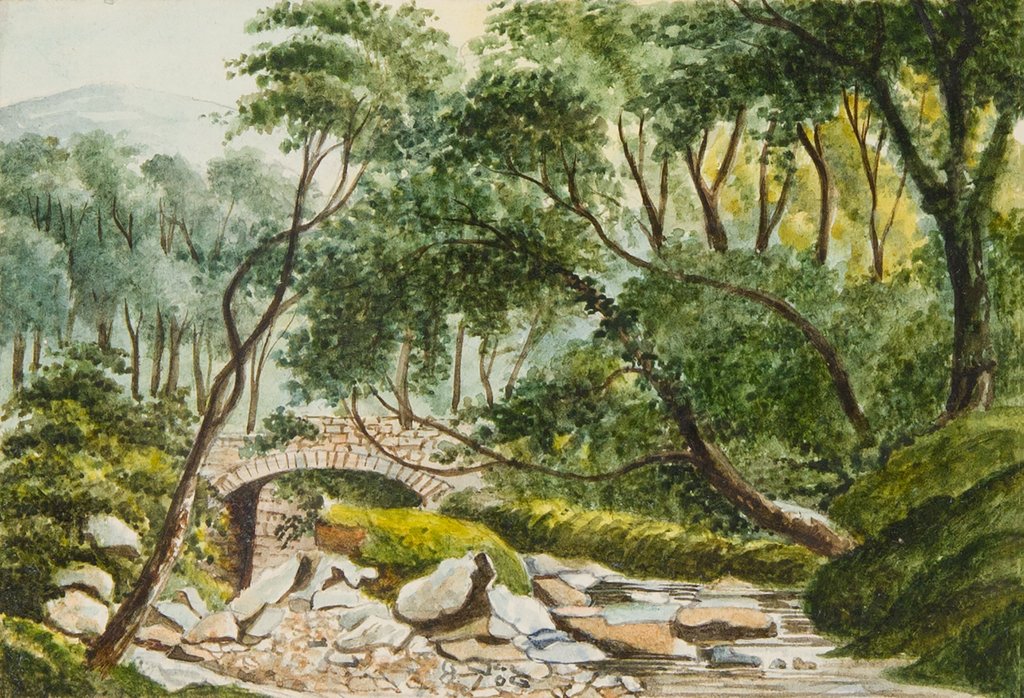Detail of Manx Landscape with bridge by Unknown