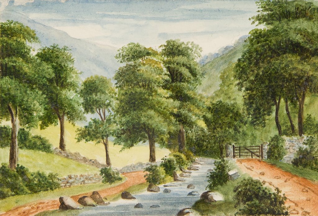 Detail of Manx Landscape with river by Unknown