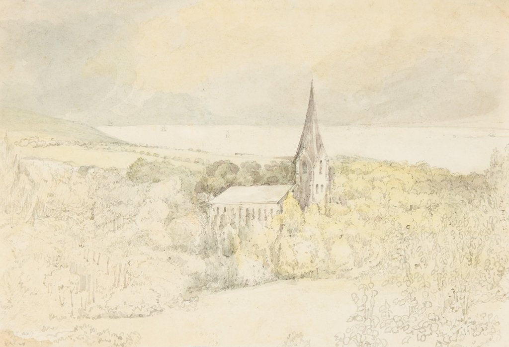 Detail of View of Onchan Church, Isle of Man by Wallis