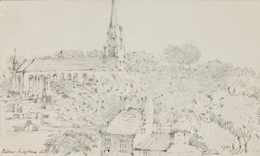 Detail of Onchan Church and Churchyard, Isle of Man by Wallis