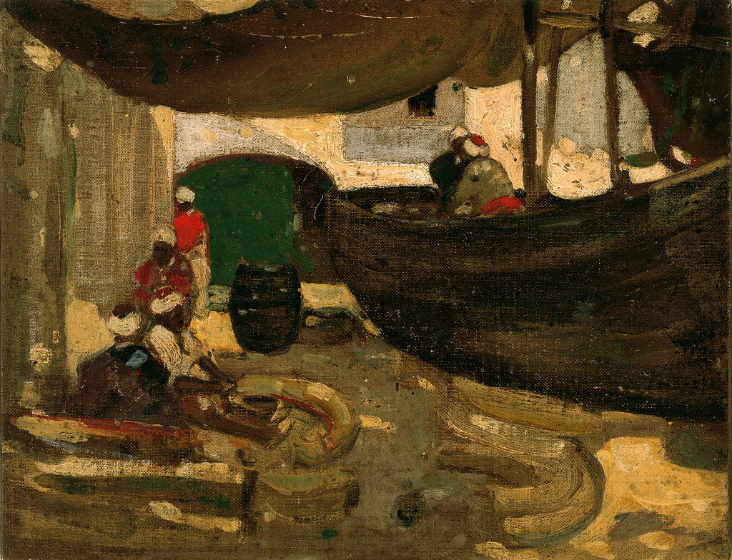 Detail of Arab Fishermen and Boats by John Duncan Fergusson