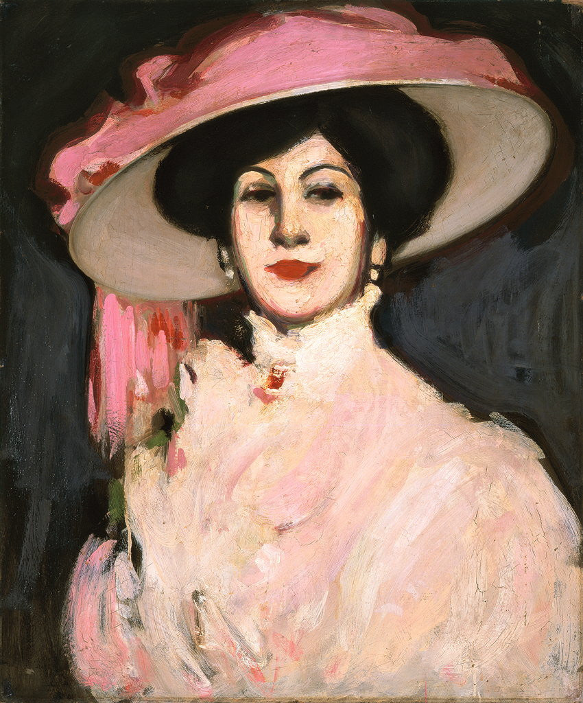 Detail of The Hat with the Pink Scarf by John Duncan Fergusson