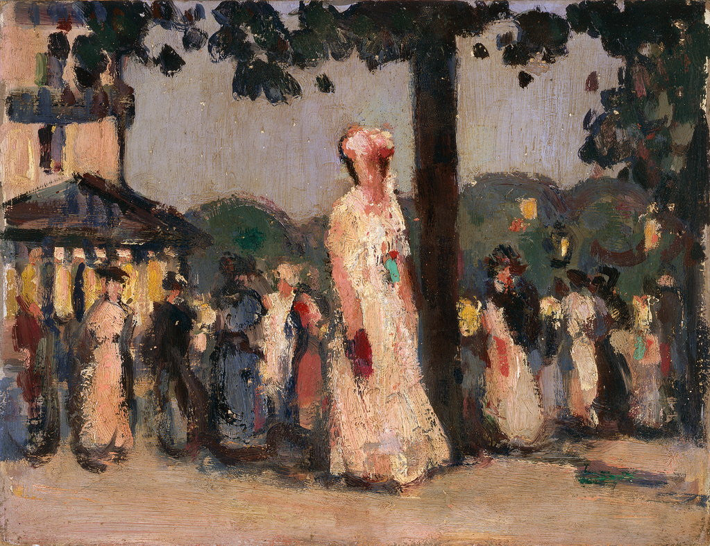 Detail of Closerie de lilas by John Duncan Fergusson