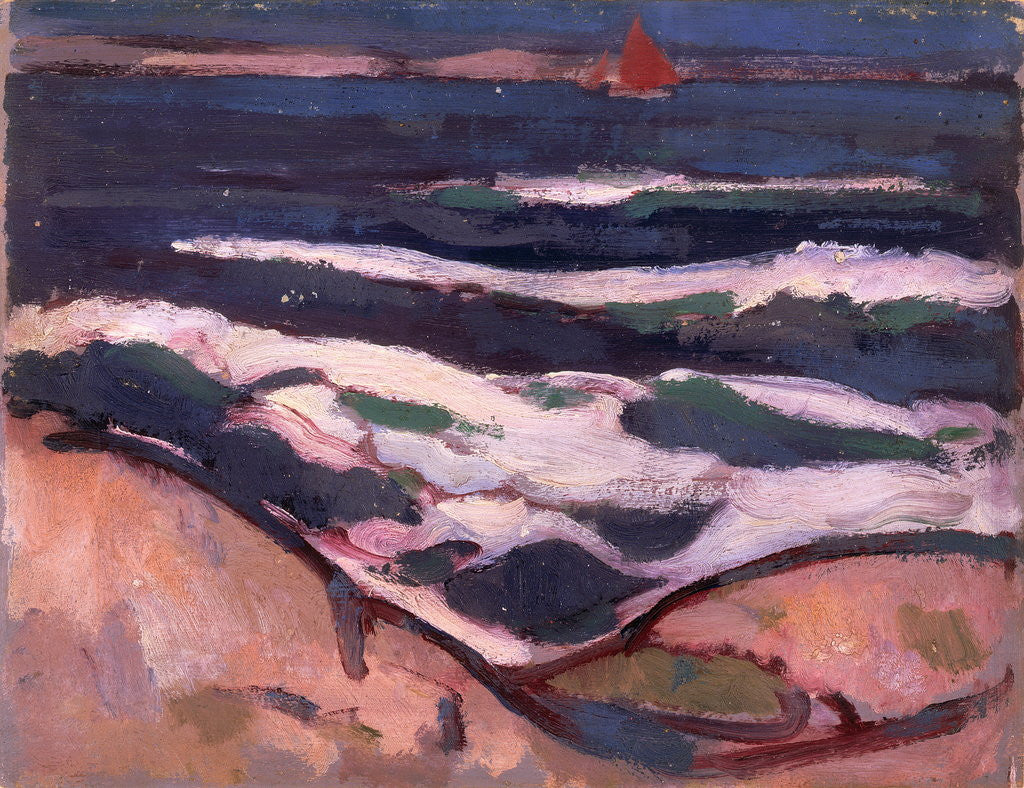 Detail of Dark Sea and Red Sail by John Duncan Fergusson