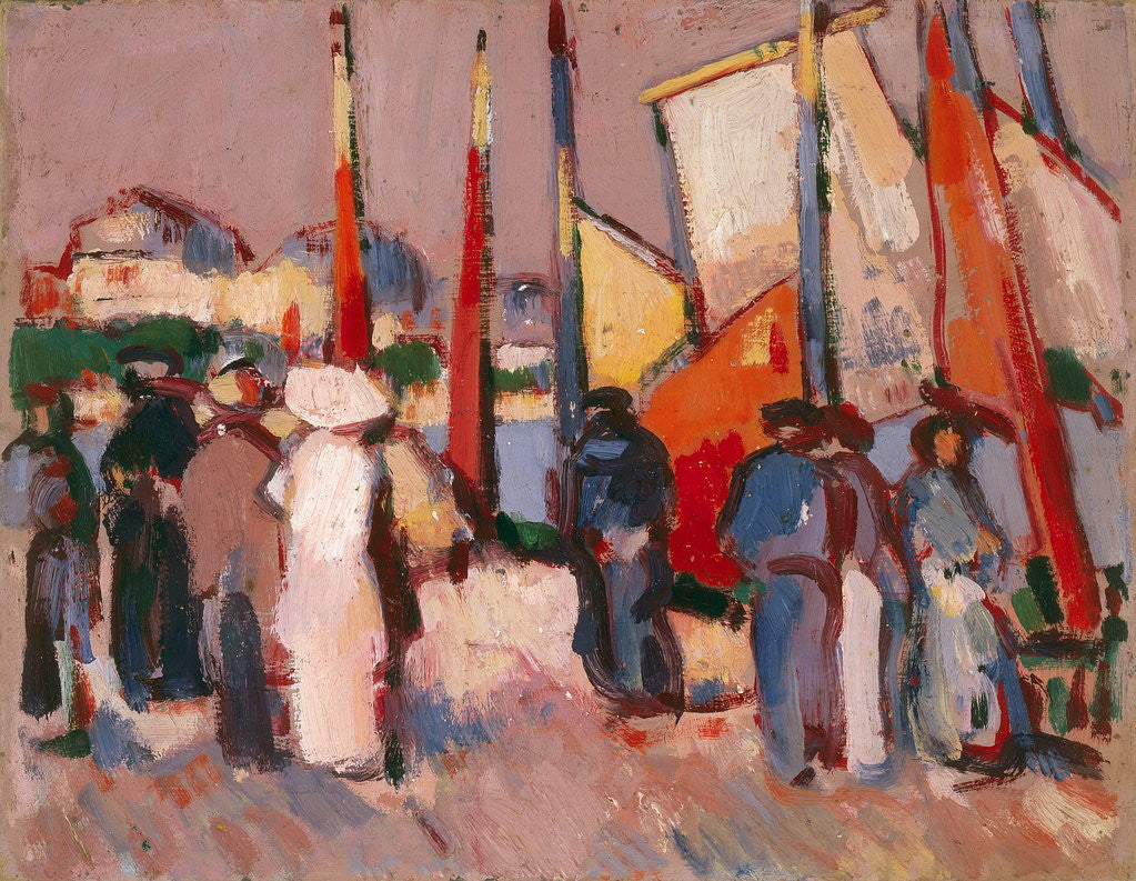 Detail of People and Sails at Royan by John Duncan Fergusson