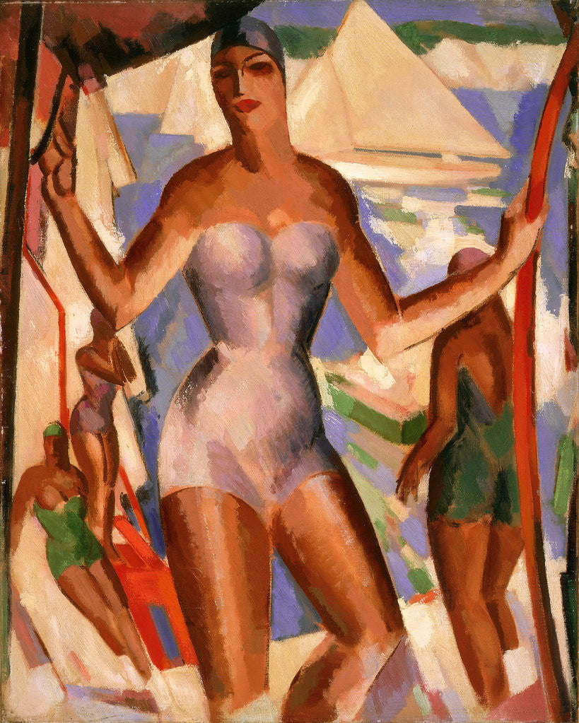 Detail of Bathers and Yachts by John Duncan Fergusson