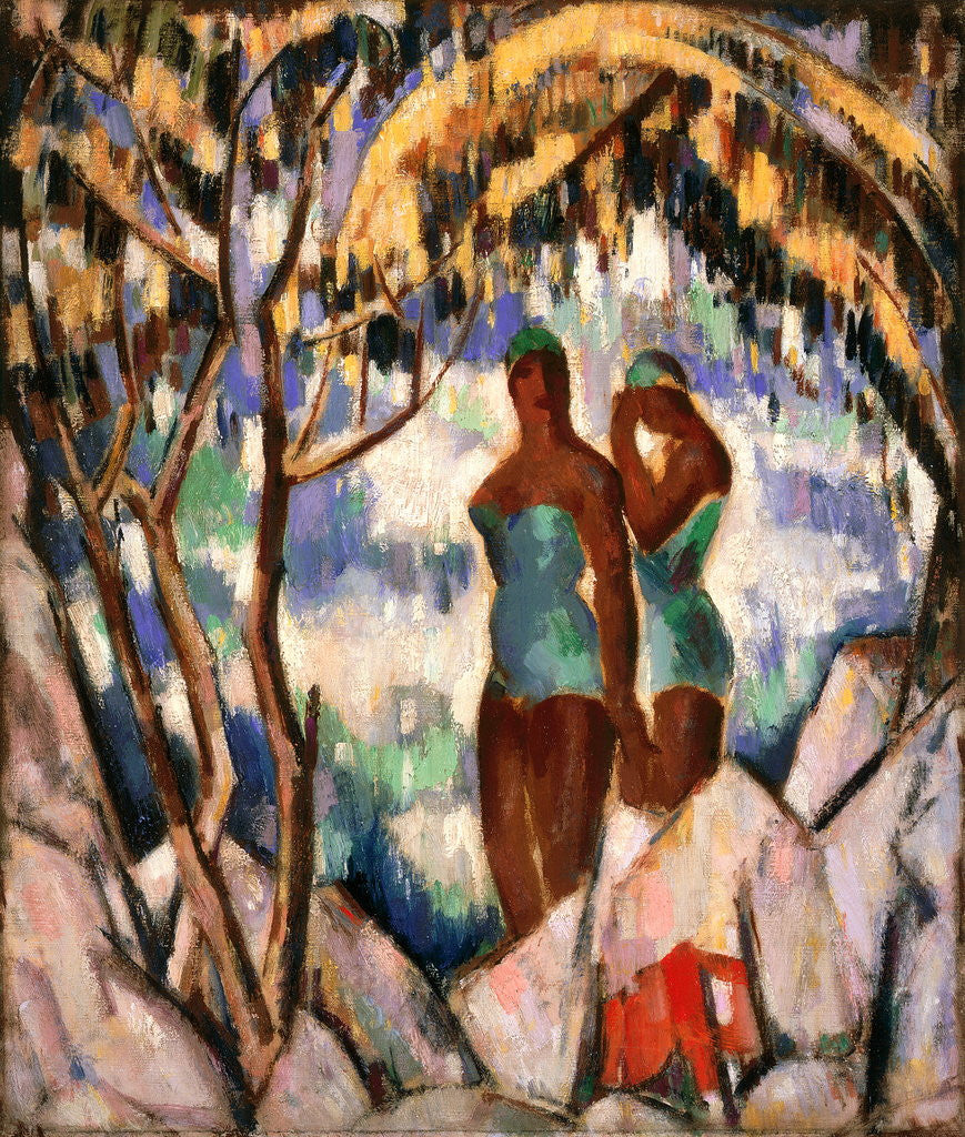 Detail of Bathers in Green by John Duncan Fergusson