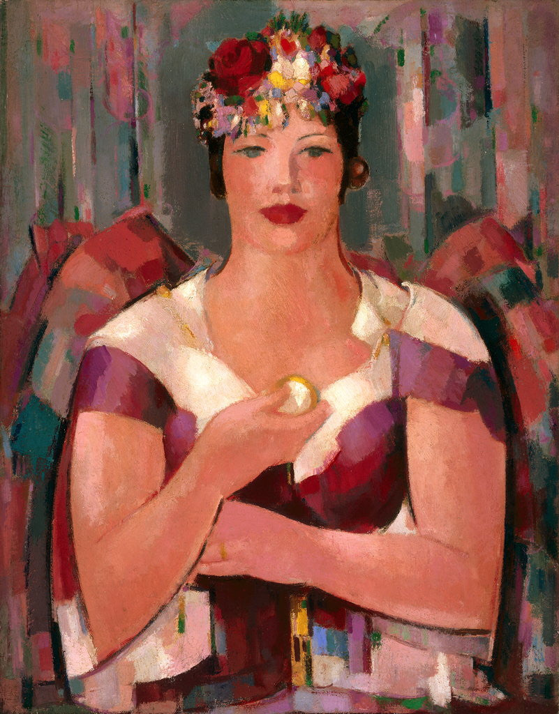 Detail of Female Figure in Floral Hat by John Duncan Fergusson
