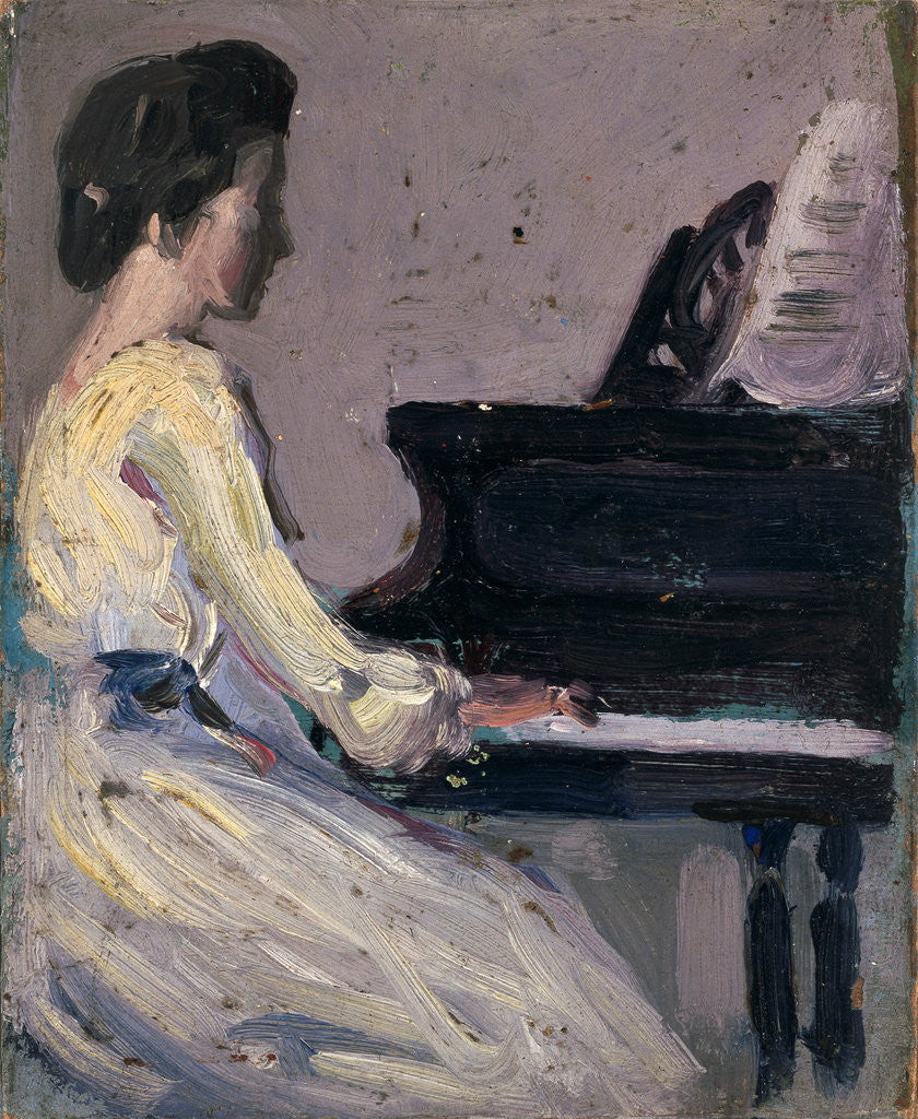 Detail of Artist's Sister at Piano by John Duncan Fergusson