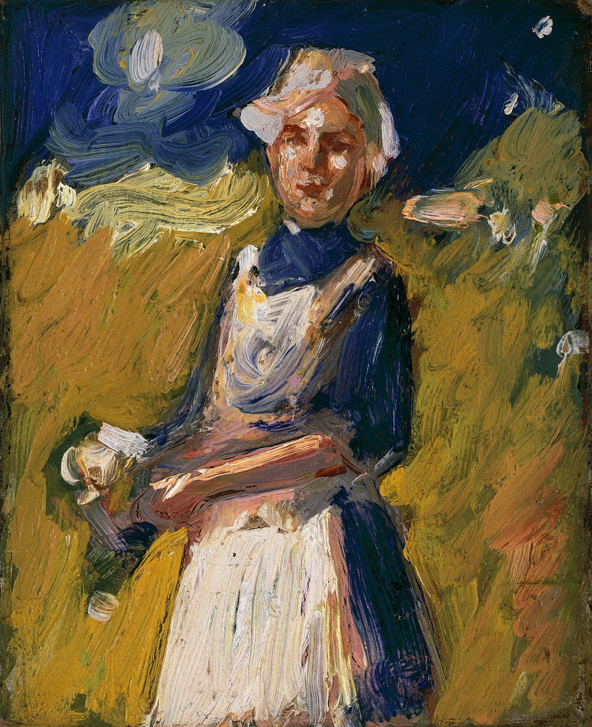 Detail of Girl in Field by John Duncan Fergusson