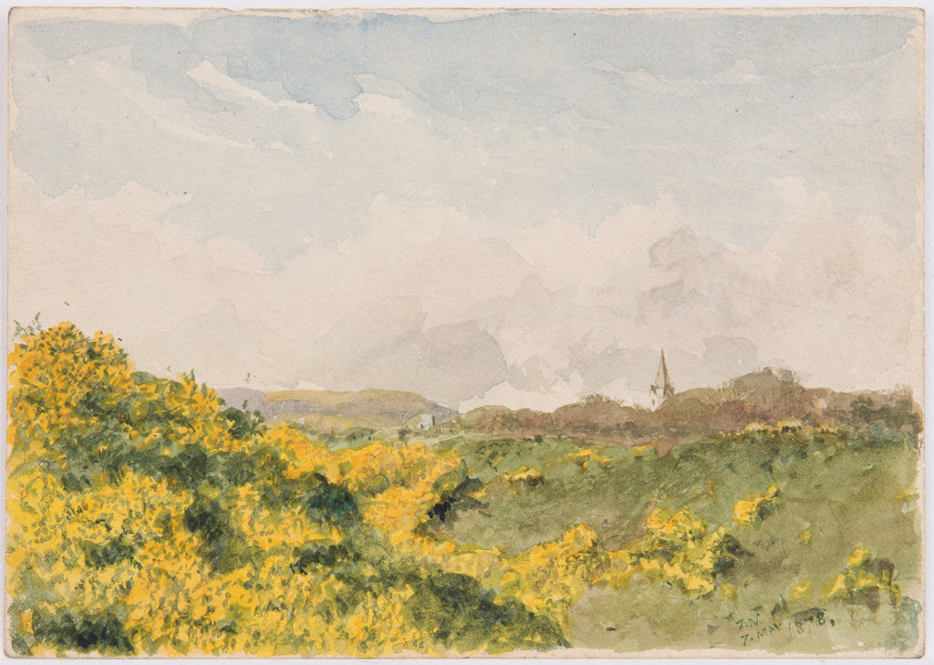 Detail of Onchan landscape by John Miller Nicholson