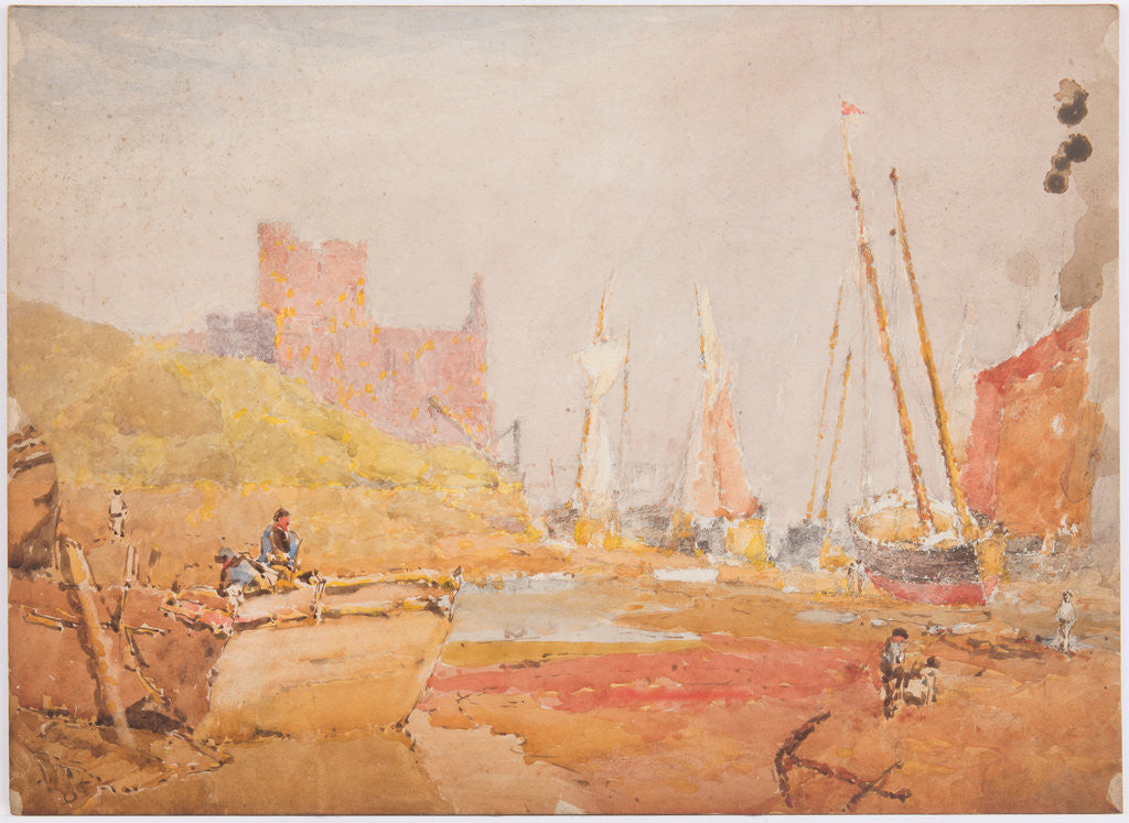 Detail of Peel Castle and Harbour by John Miller Nicholson
