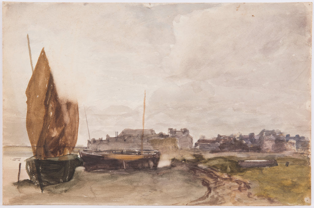 Detail of Boats hauled upon beach by John Miller Nicholson