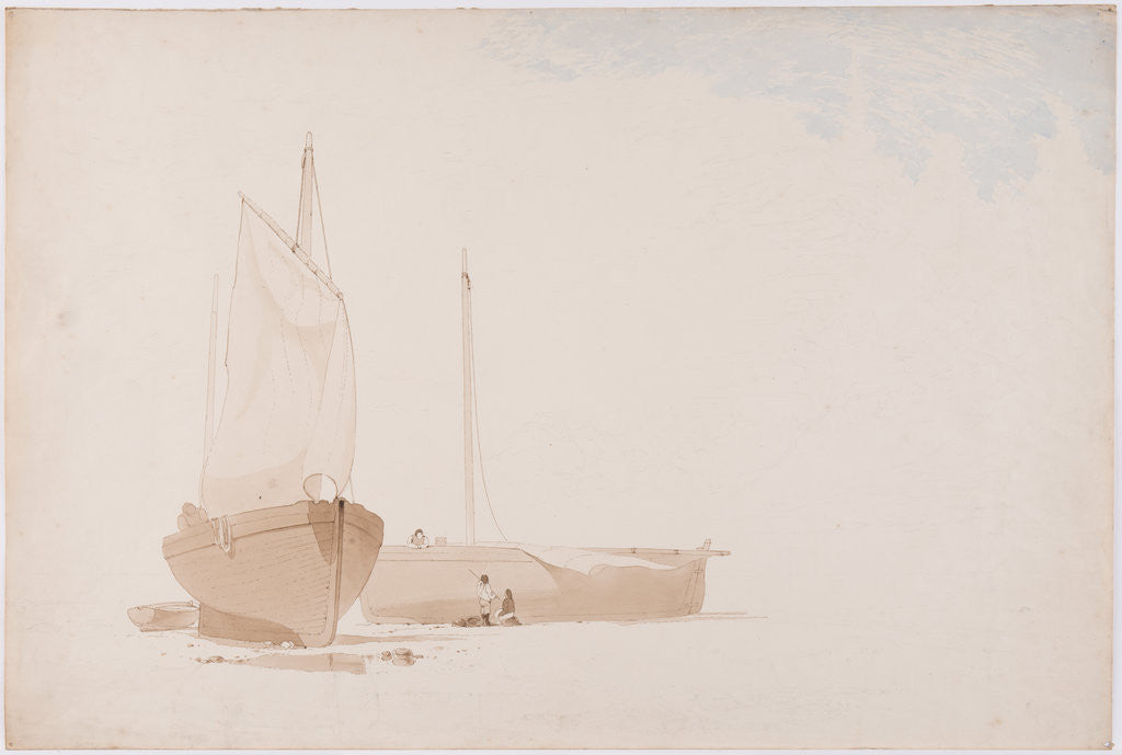 Detail of Painting fishing boats by John Miller Nicholson