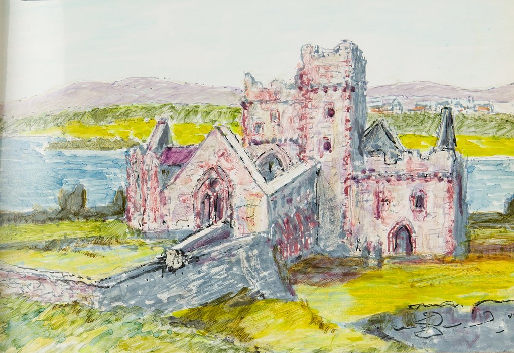 Detail of St German's Cathedral, Peel Castle by Harold H. Cresswell