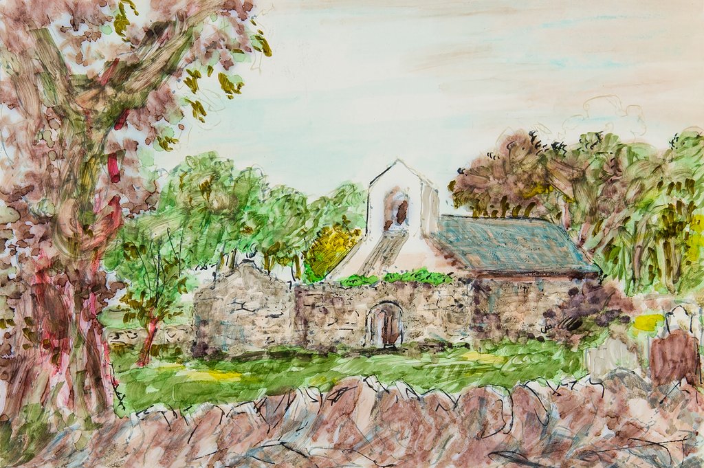 Detail of St Adamnan, Old Lonan by Harold H. Cresswell