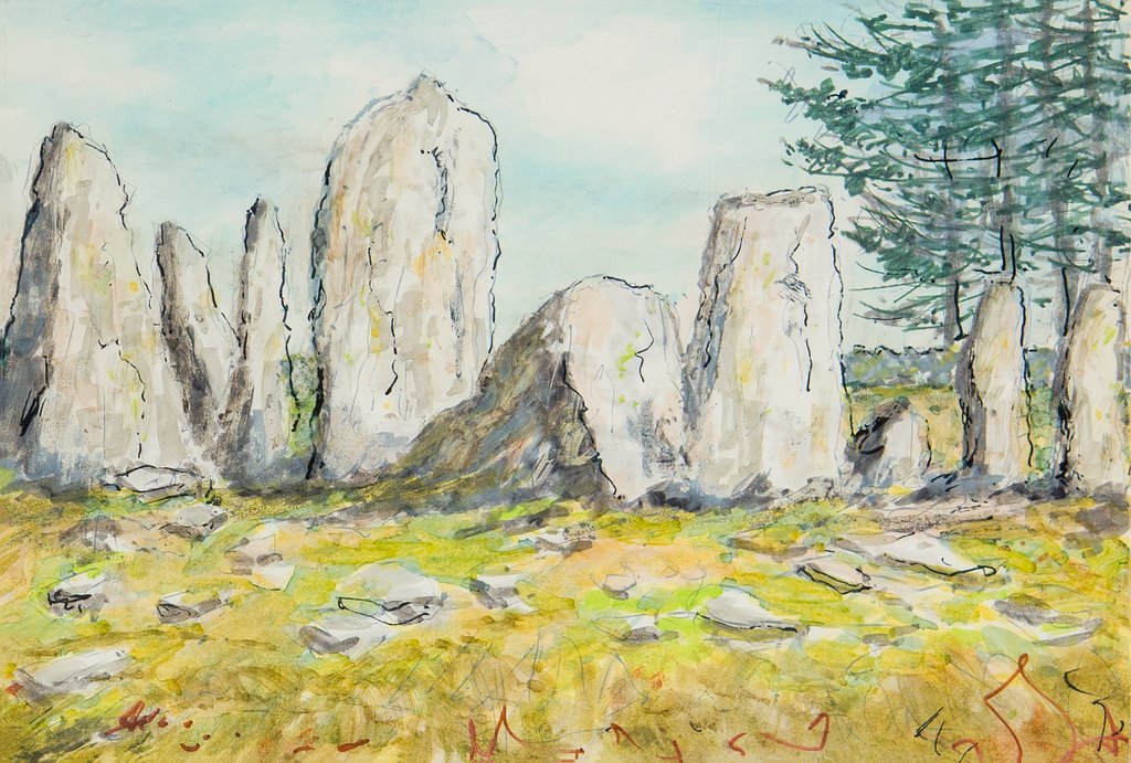 Detail of Cashtal yn Ard forecourt, Cornaa by Harold H. Cresswell