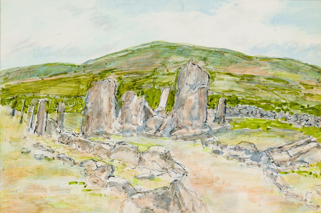 Detail of Cashtal yn Ard, Cornaa by Harold H. Cresswell