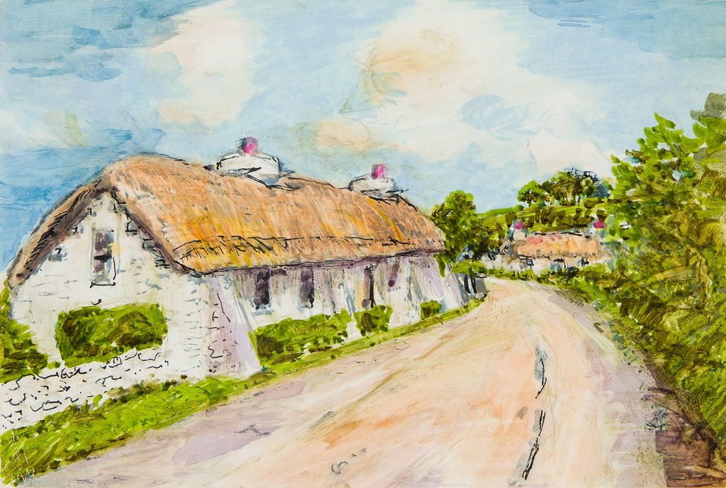 Detail of Manx Cottages, Cranstal by Harold H. Cresswell