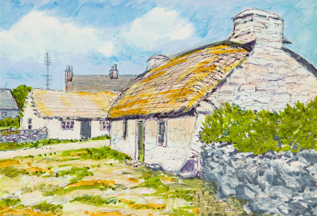 Detail of Harry Kelly's Cottage, Cregneish by Harold H. Cresswell