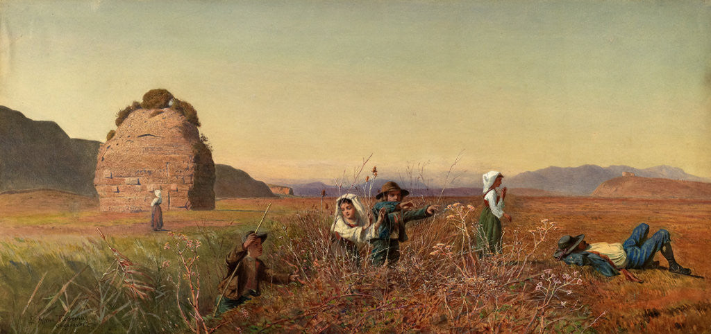 Detail of Children in the Roman Campagna by Laura Theresa Alma-Tadema