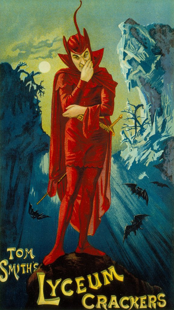 Detail of Advertisement for ‘Tom Smith's Lyceum Crackers’ featuring Henry Irving as Mephistopheles from ‘Faust’, circa 1886 by Anonymous