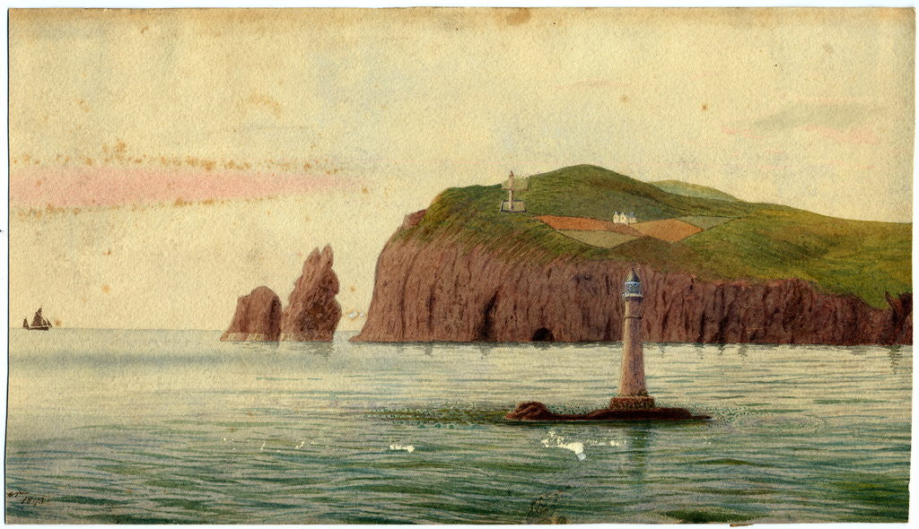 Detail of Calf of Man and Chicken Rock Lighthouses by Robert Evans Creer