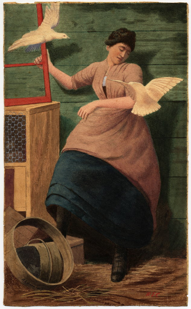 Detail of Doves by Robert Evans Creer