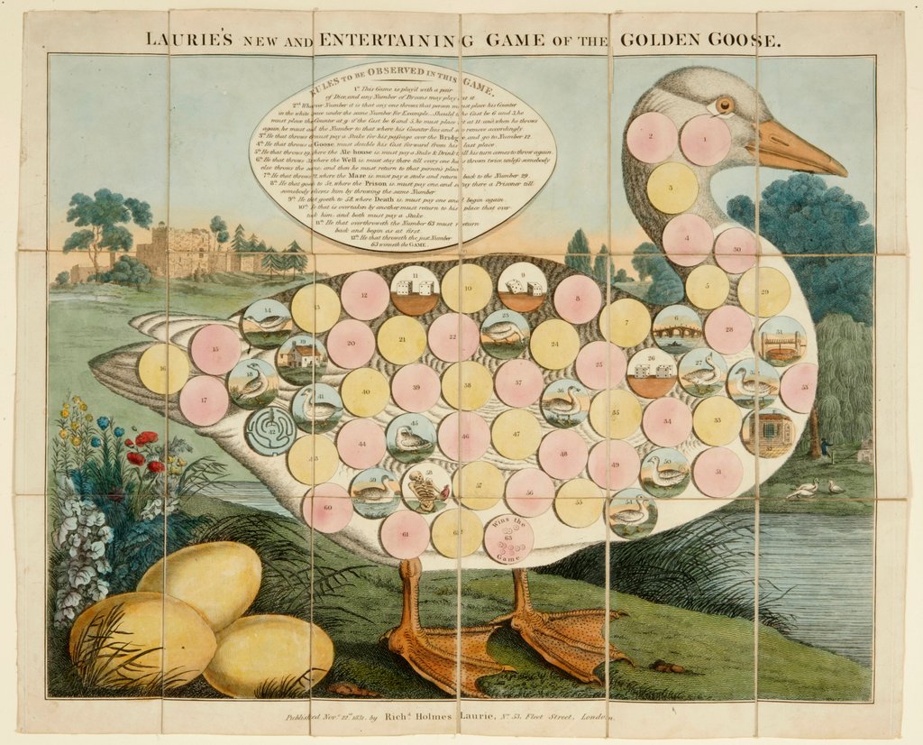 Detail of Laurie's New and Entertaining Game of the Golden Goose board game by Unknown