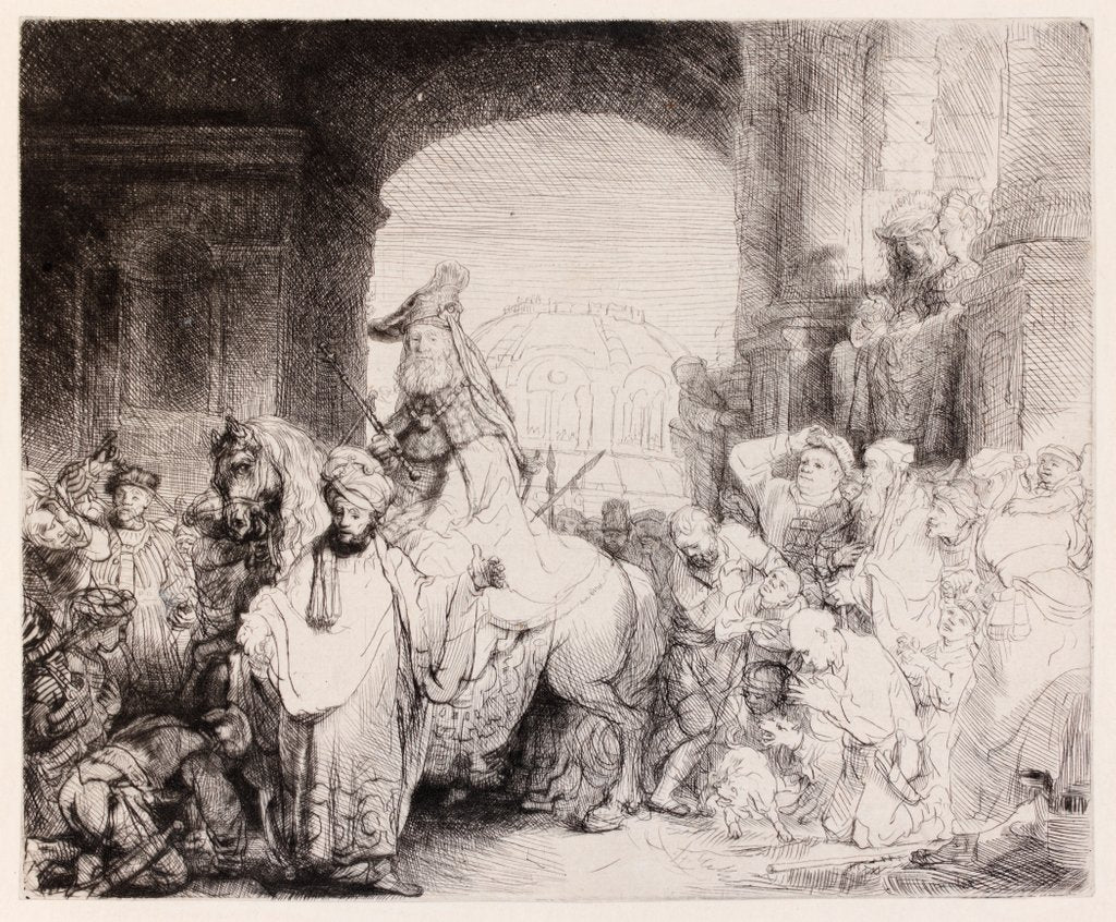 Detail of The Triumph of Mordecai by Rembrandt Harmensz van Ryn