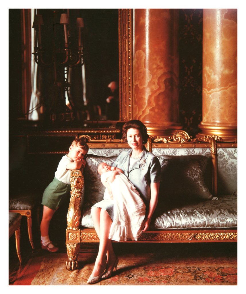 Detail of Queen Elizabeth II with Prince Andrew and Prince Edward by Cecil Beaton