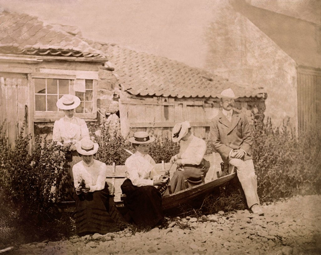 Detail of Family in the Ecriaux Isles off Jersey by Andrew Pitcairn-Knowles