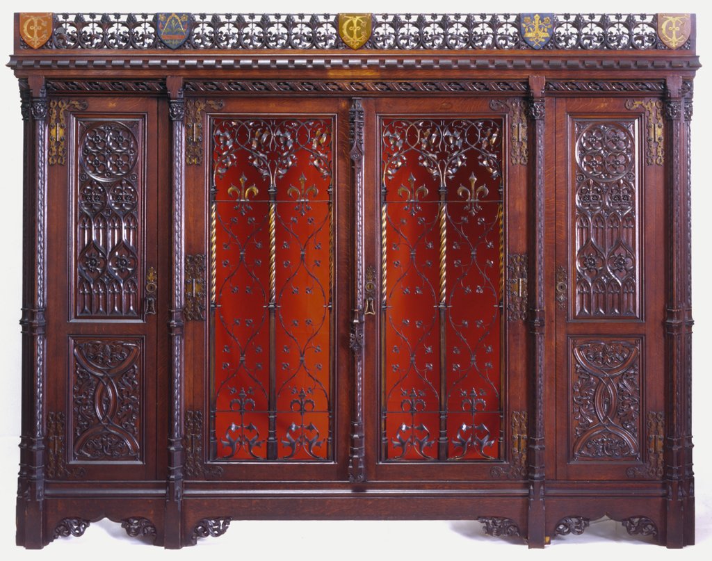 Detail of Armoire Bookcase Cabinet by Augustus Welby Northmore Pugin