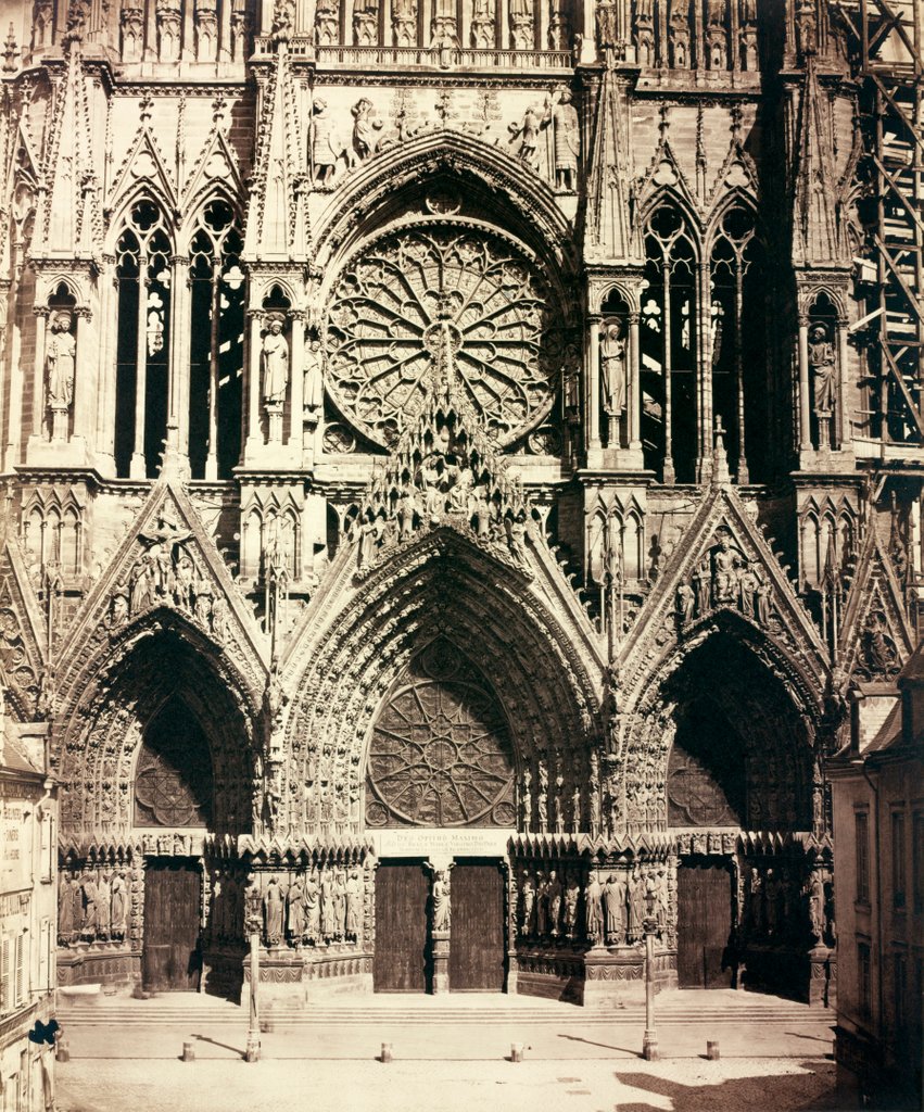 Detail of Rheims Cathedral by Louis Auguste Bisson