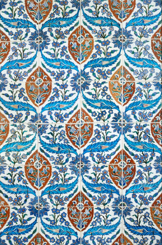 Detail of Panel of 24 tiles by Unknown