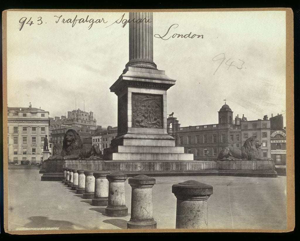 Detail of Trafalgar Square, London by Francis Frith & Co.