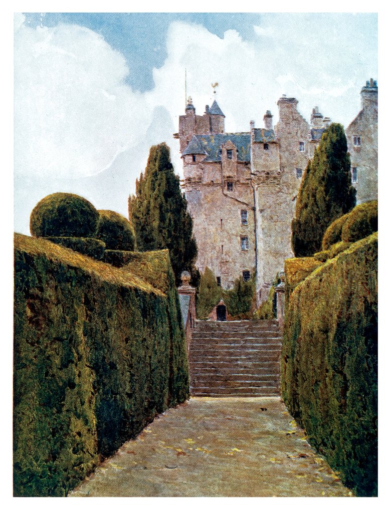 Detail of The Yew Alley, Crathes by George Samuel Elgood