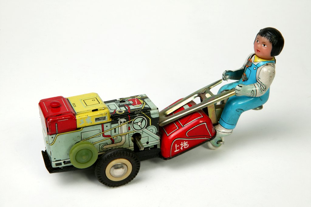 Detail of Clockwork toy plough by Unknown