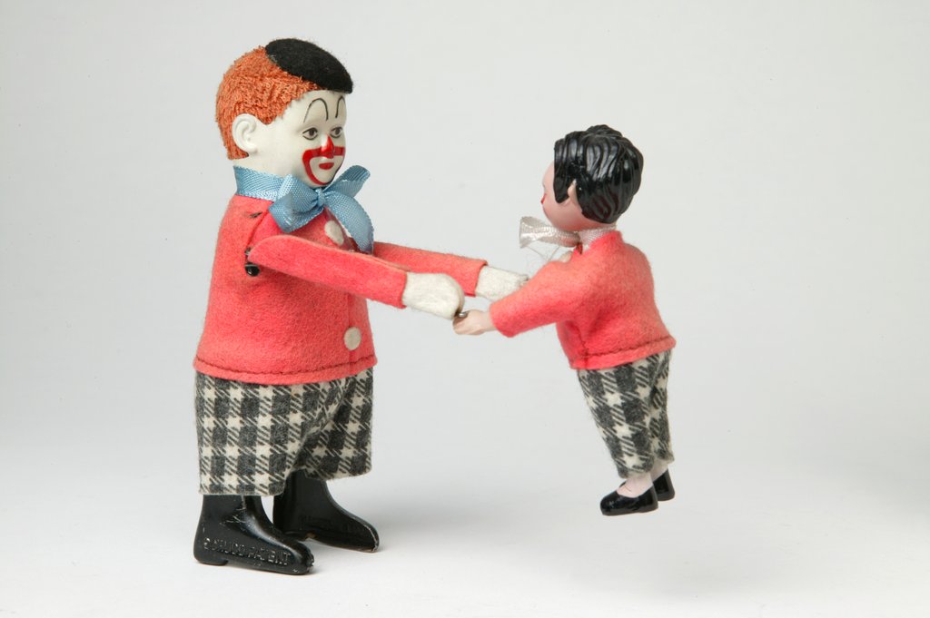 Detail of Clockwork dancing clowns by Schuco